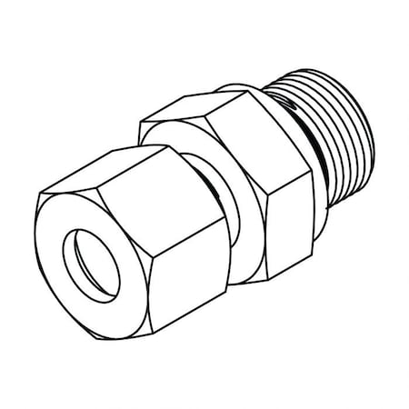 Tompkins Hydraulic Fitting, Metric CompressionL08(14X1.5) -04BSPP MALE STUD CPLG MC6052-L08-04